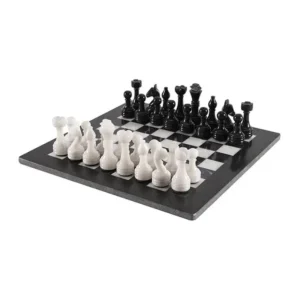 Black and White Handmade 12 Inches High Quality Marble Chess Set