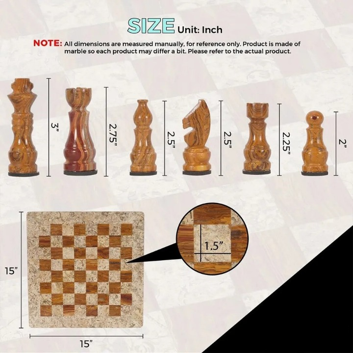 Coral Red Marble Chess