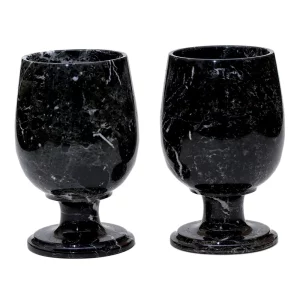 Handmade Natural Marble Drinkware Glass Set Of 2