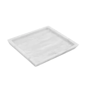 Fancy Natural Marble Handmade Square Tray – Serving Tray