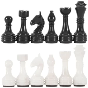 Black and White Marble Premium Quality Chess Figures