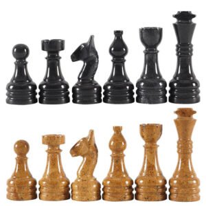 Black and Golden Marble Premium Quality Chess Figures