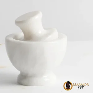 Handmade Natural Marble Big Multi Purpose Crusher and Mortar & Pestle Set