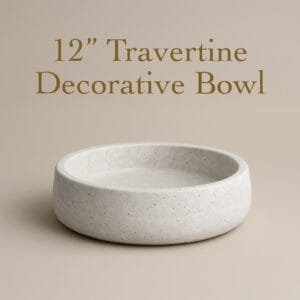 Travertine Bowl 12”- Versatile Centerpiece for Home Decor